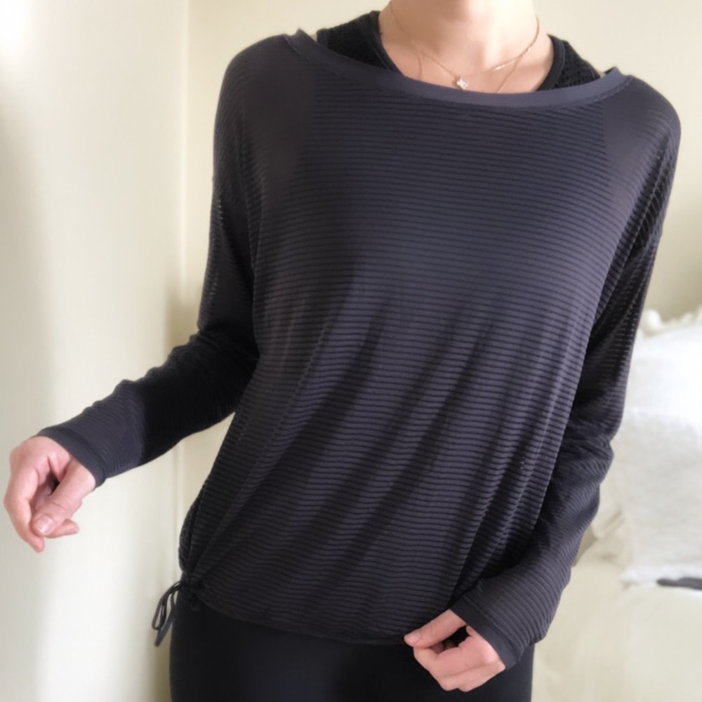 Lululemon Lean in Long Boysenberry Sheer Shirt